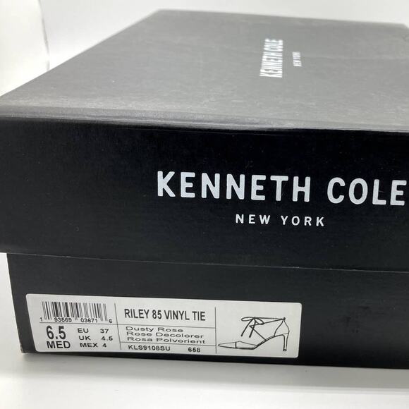 Kenneth Cole Heels NIB Women's Size 6.5M Dusty Rose Riley Suede Tie Vinyl - Picture 3 of 11